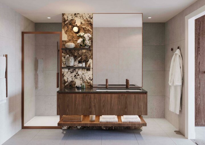 Chelsea Finery banyo, mermer detaylı